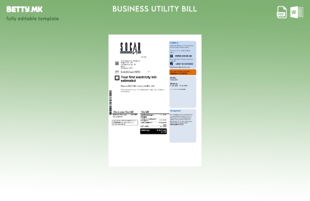 Модерен стил Азербејџан Socar шаблон за деловна сметка за гас